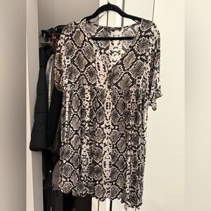 Zara Snake Print Babydoll Dress